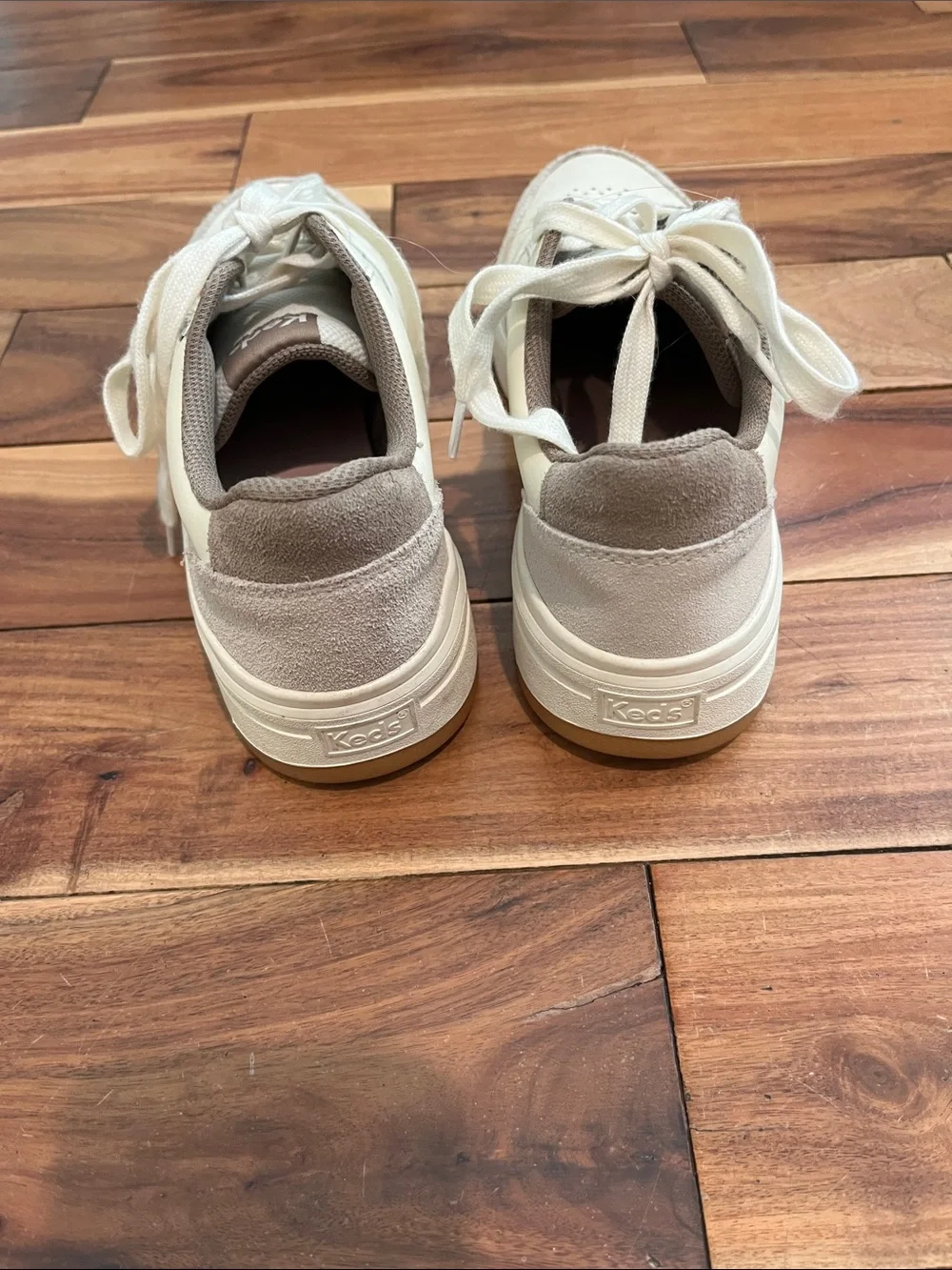 Keds Women’s Cream & Taupe Low-Top Sneakers - Picture 2 of 3